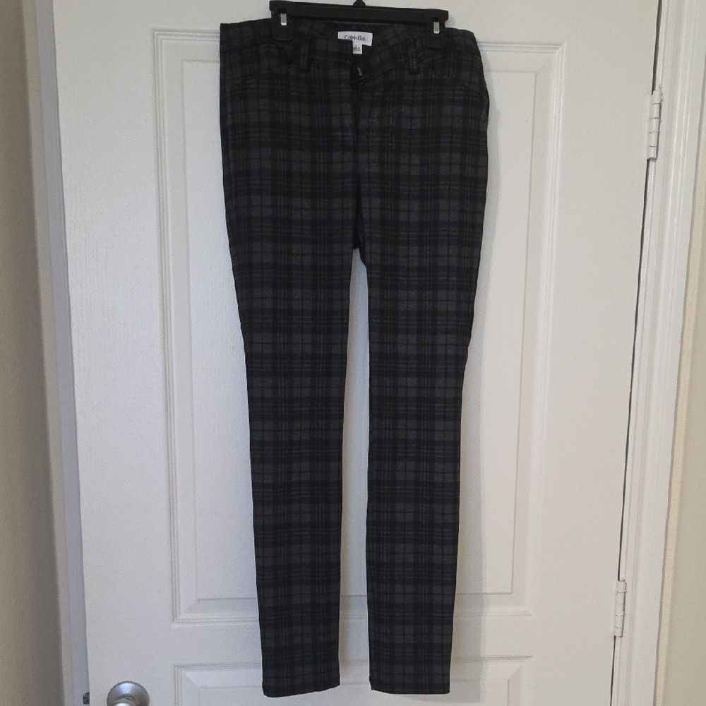 Calvin Klein Charcoal Checkered Pants